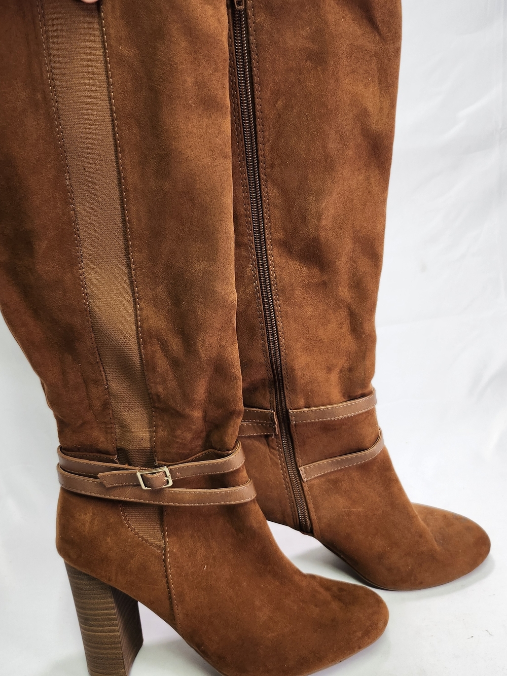 LC Lauren Conrad Chestnut Brown Suede Over-the-Knee Heeled Boots